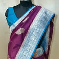 Premium Georgette Silk saree - Ivory Gold Zari
