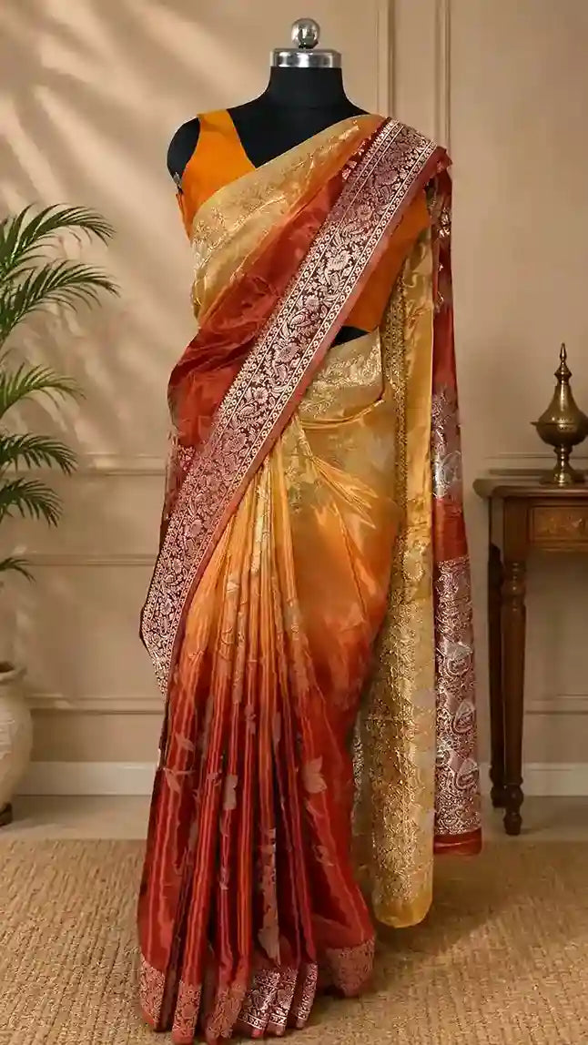 Elegant Double Shade Pure Viscose Silk Saree