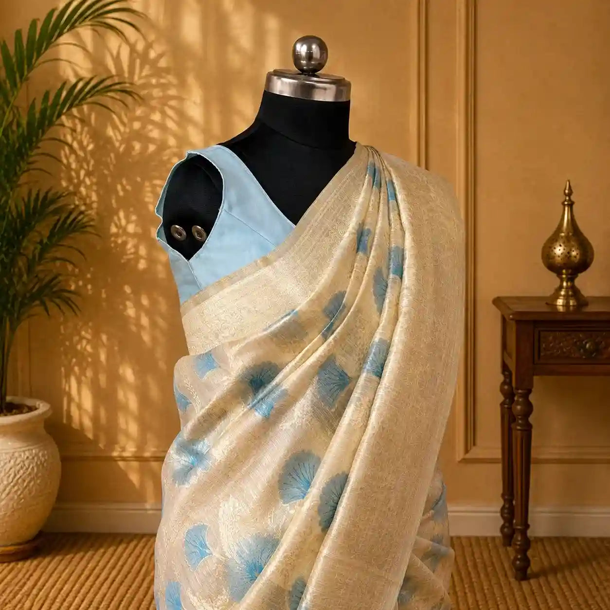 🌸 Elegant Cotton Silk Saree with Exquisite Meenakari Weaving