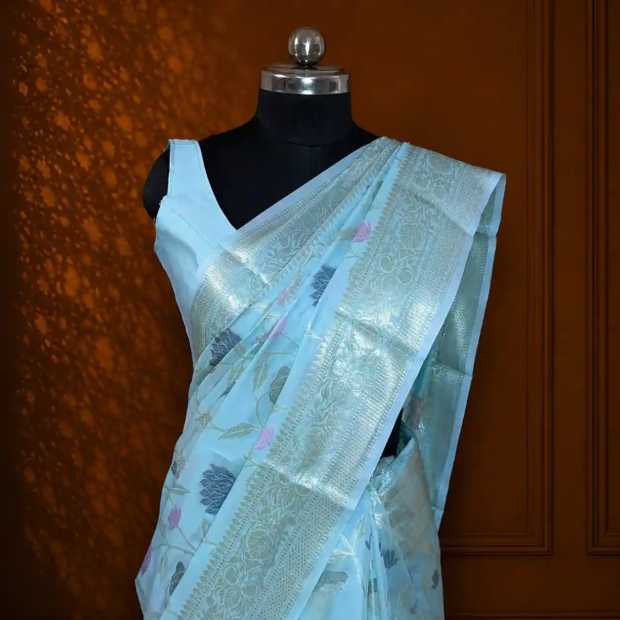 Banarasi Semi Kataan Silk Meenakari