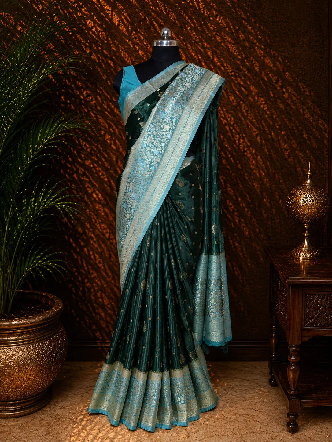 Russian Viscose Silk Saree with Traditional Design