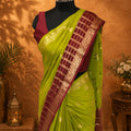 Semi Mysore Crepe Silk Saree with Zari Border | Traditional Wedding & Festive Wear