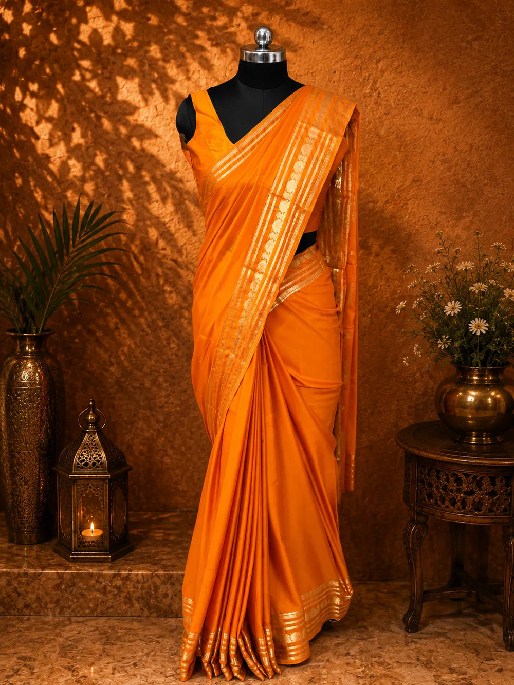 Crepe Saree with Stunning Zari Detailing