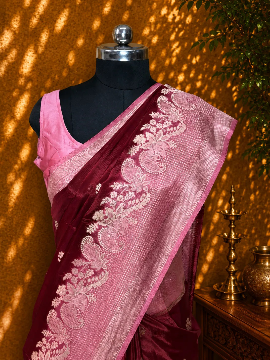 Pure Viscose Silk Saree with Elegant Open Border
