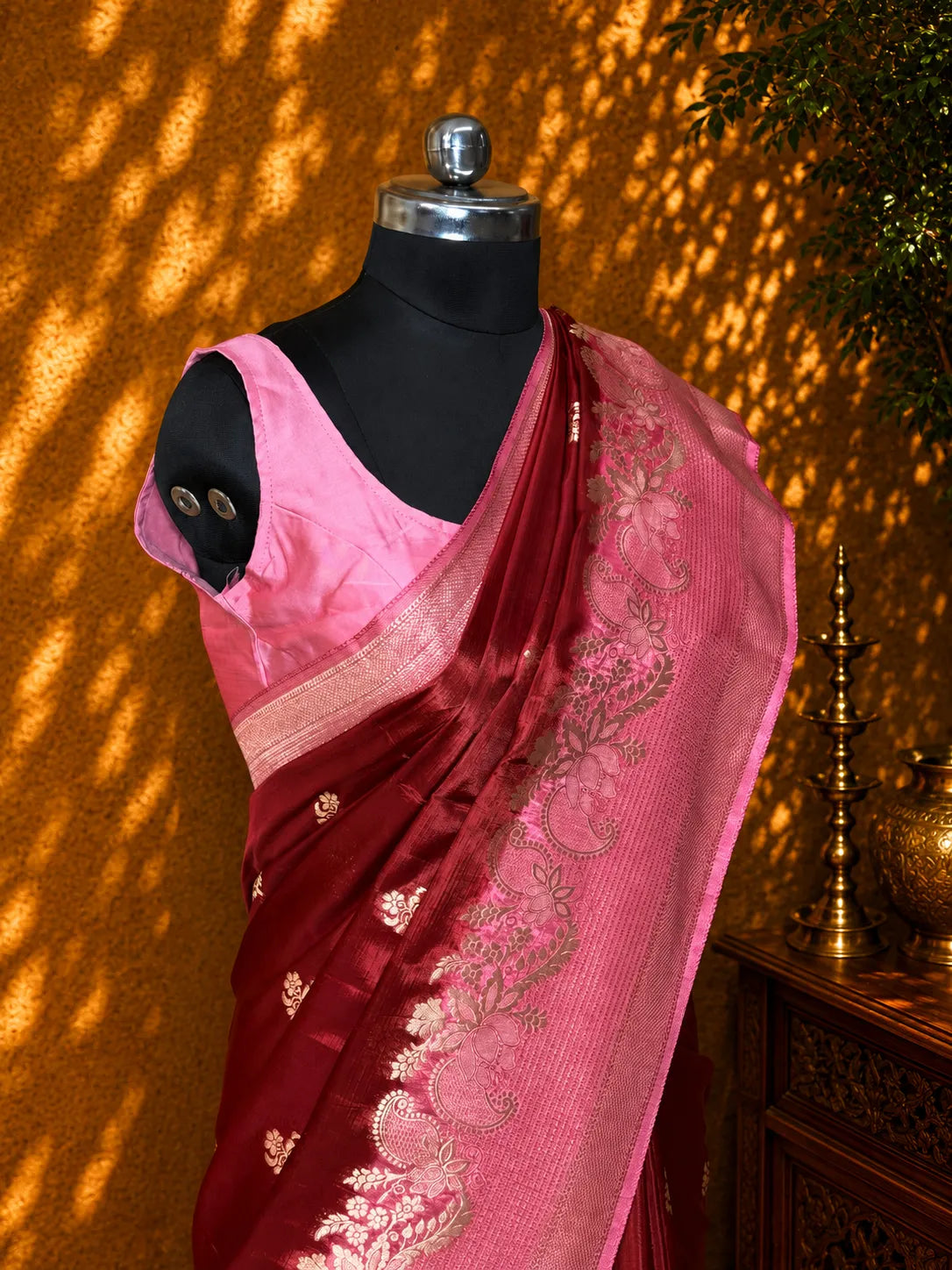 Pure Viscose Silk Saree with Elegant Open Border