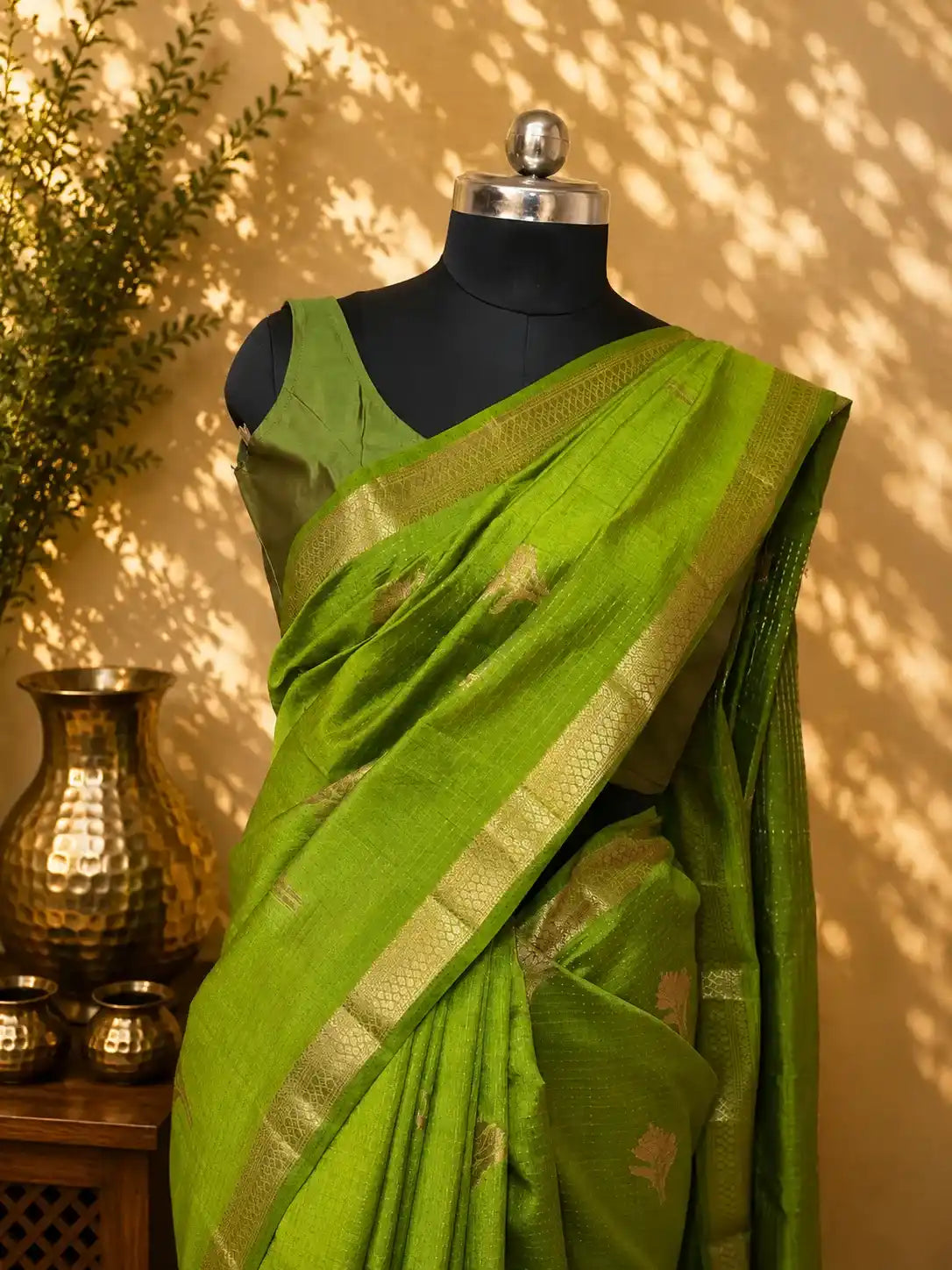 Tasar Silk Saree - Copper Tree